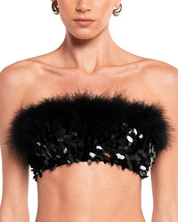 Ow Virgo Sequin Feather Top