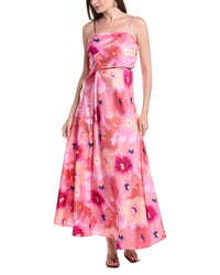 Laundry By Shelli Segal Draped Satin Maxi Dress