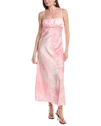 Laundry By Shelli Segal Shirred Satin Slip Dress