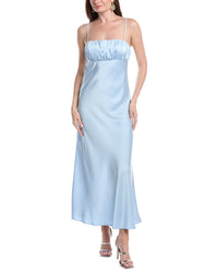 Laundry By Shelli Segal Shirred Satin Slip Dress