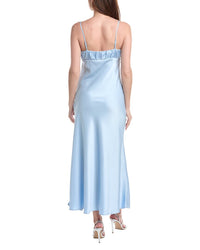 Laundry By Shelli Segal Shirred Satin Slip Dress