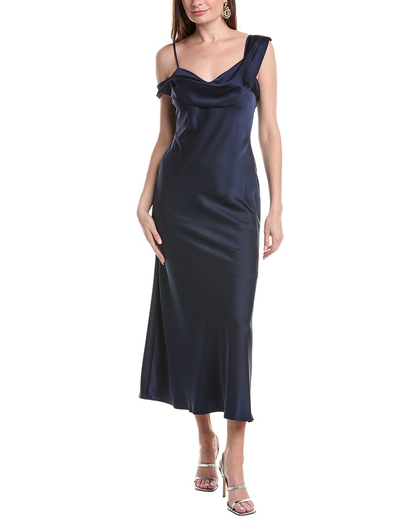 Laundry By Shelli Segal Easy One Shoulder Satin Dress