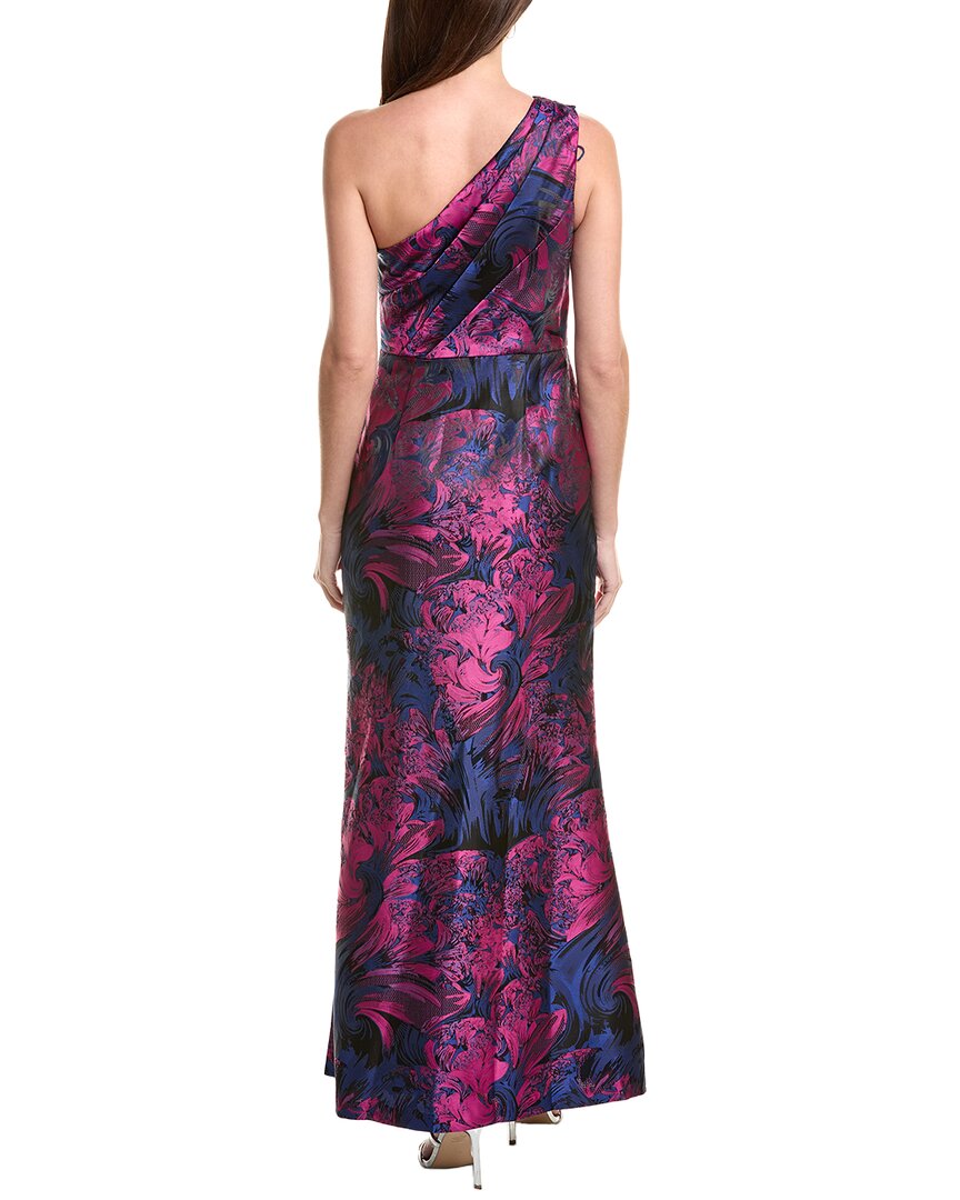 Adrianna Papell One Shoulder Jacquard Gown