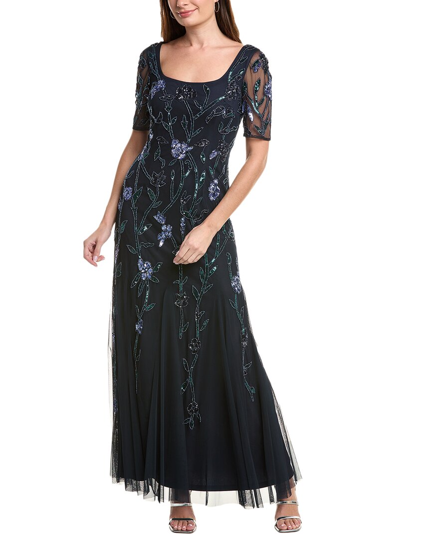 Adrianna Papell Beaded Mesh Gown