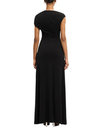 Hervé Léger Ruched Matte Jersey Draped Gown