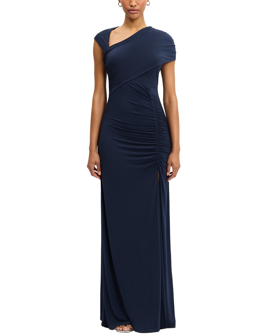 Hervé Léger Ruched Matte Jersey Draped Gown