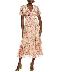 Maison Tara Picasso Chiffon Maxi Dress