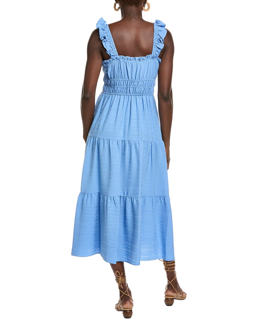Maison Tara Solid Bubble Crinkle Midi Dress