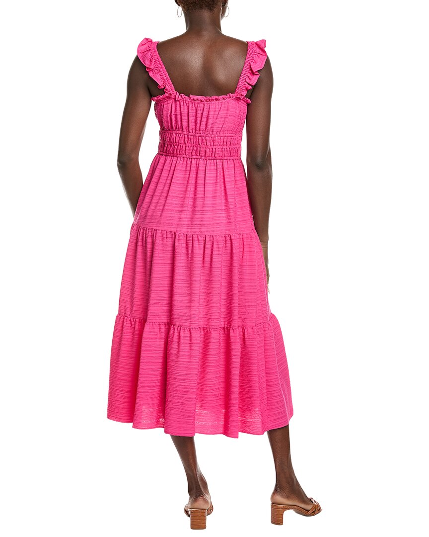 Maison Tara Solid Bubble Crinkle Midi Dress