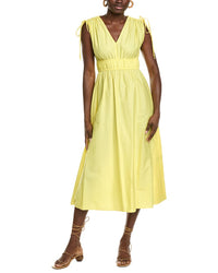 Maison Tara Solid Stretch Poplin Midi Dress