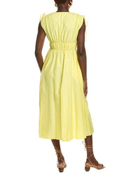 Maison Tara Solid Stretch Poplin Midi Dress
