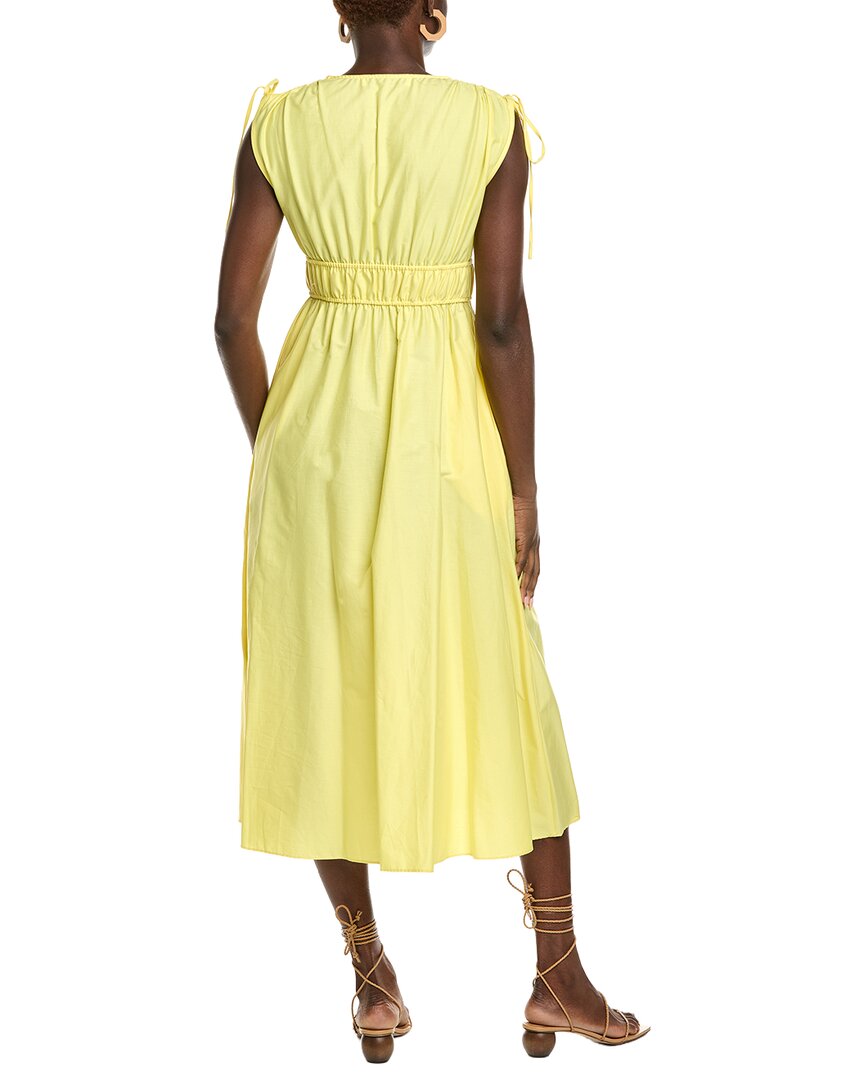 Maison Tara Solid Stretch Poplin Midi Dress