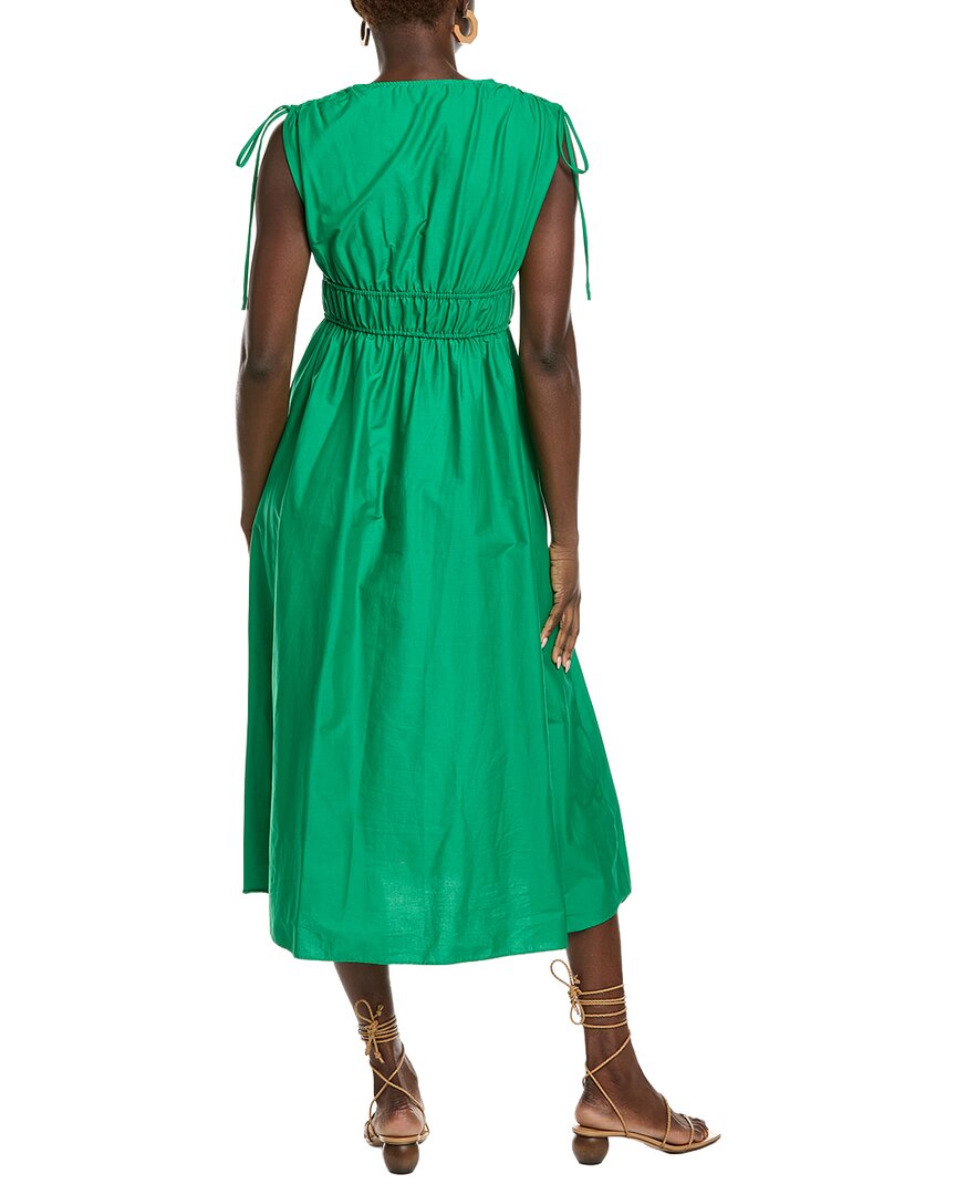 Maison Tara Solid Stretch Poplin Midi Dress