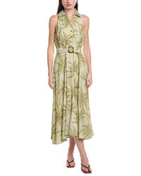 Maison Tara Printed Stone Sleeveless Midi Dress