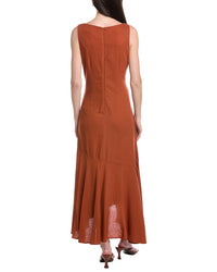 Maison Tara Linen-Blend Sleeveless Midi Dress