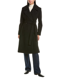 CeCe Cece Bow Back Belt Double-Breasted Wrap Coat