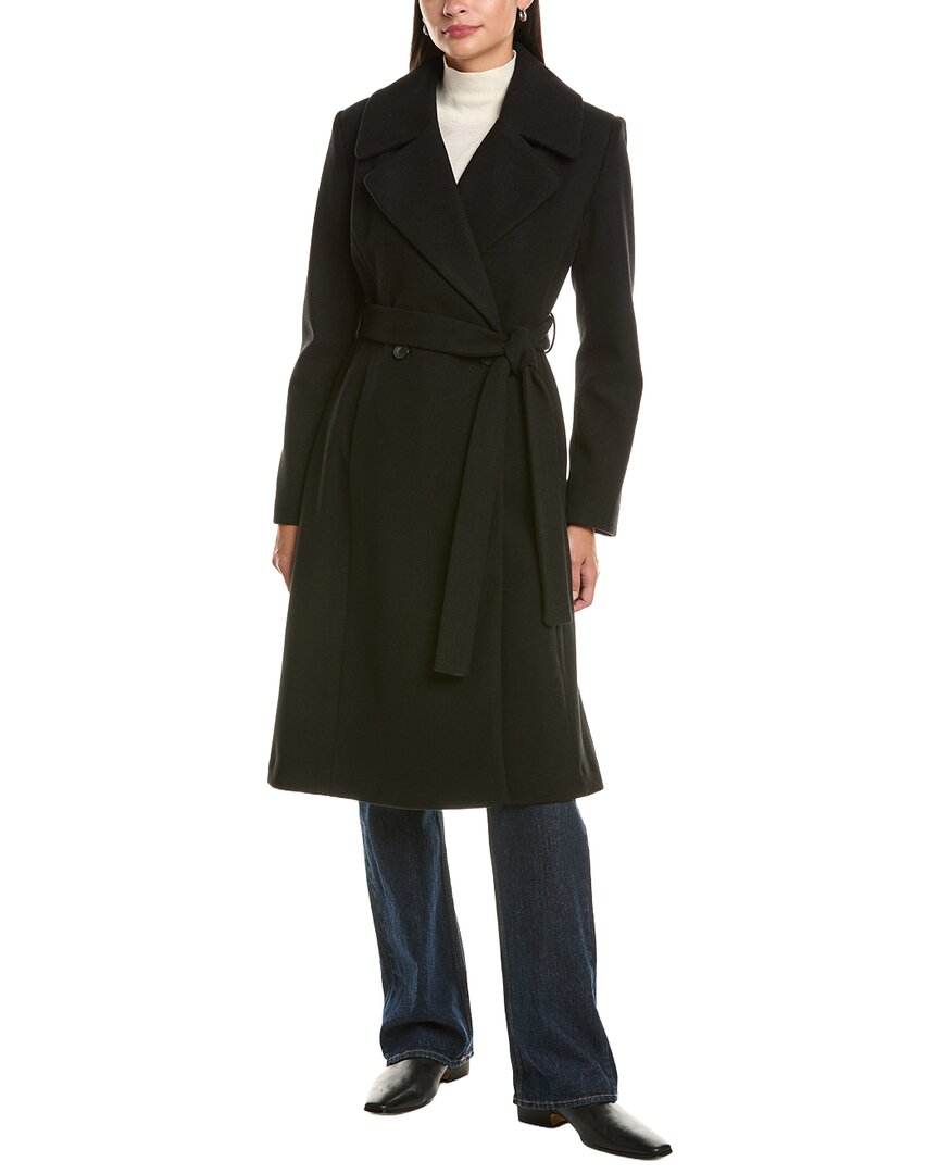 CeCe Cece Bow Back Belt Double-Breasted Wrap Coat