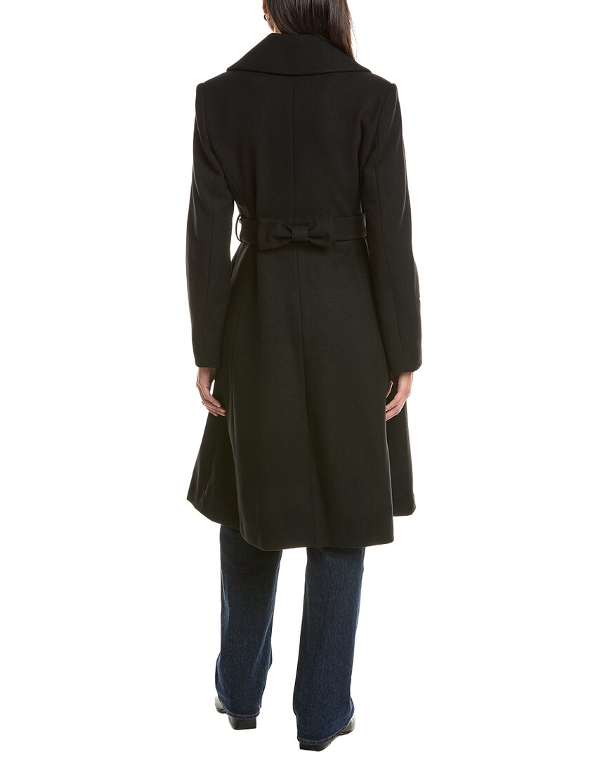 CeCe Cece Bow Back Belt Double-Breasted Wrap Coat