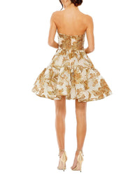 Mac Duggal Strapless Brocade Mini Dress