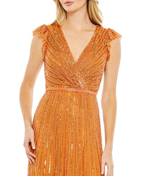 Mac Duggal Mac Duggal Sequined Wrap Over Dress