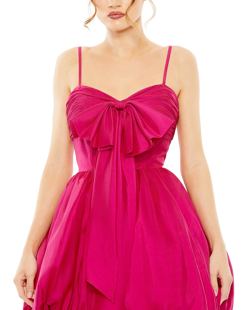 Mac Duggal Spaghetti Strap Center Bow Balloon Mini Dress