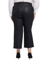 Nydj Plus Teresa Black Coated Wide Leg Jean