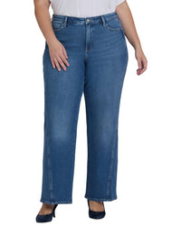 Nydj Plus Teresa Romantic Indigo Wide Leg Jean
