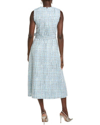 Anne Klein Fringed Tweed Midi Dress