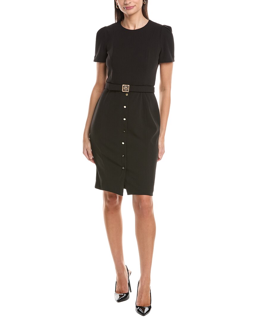 Anne Klein Box Pleat Sleeves Sheath Dress