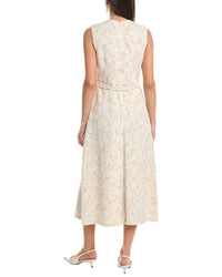 Anne Klein Rosette Detail A-Line Novelty Tweed Midi Dress
