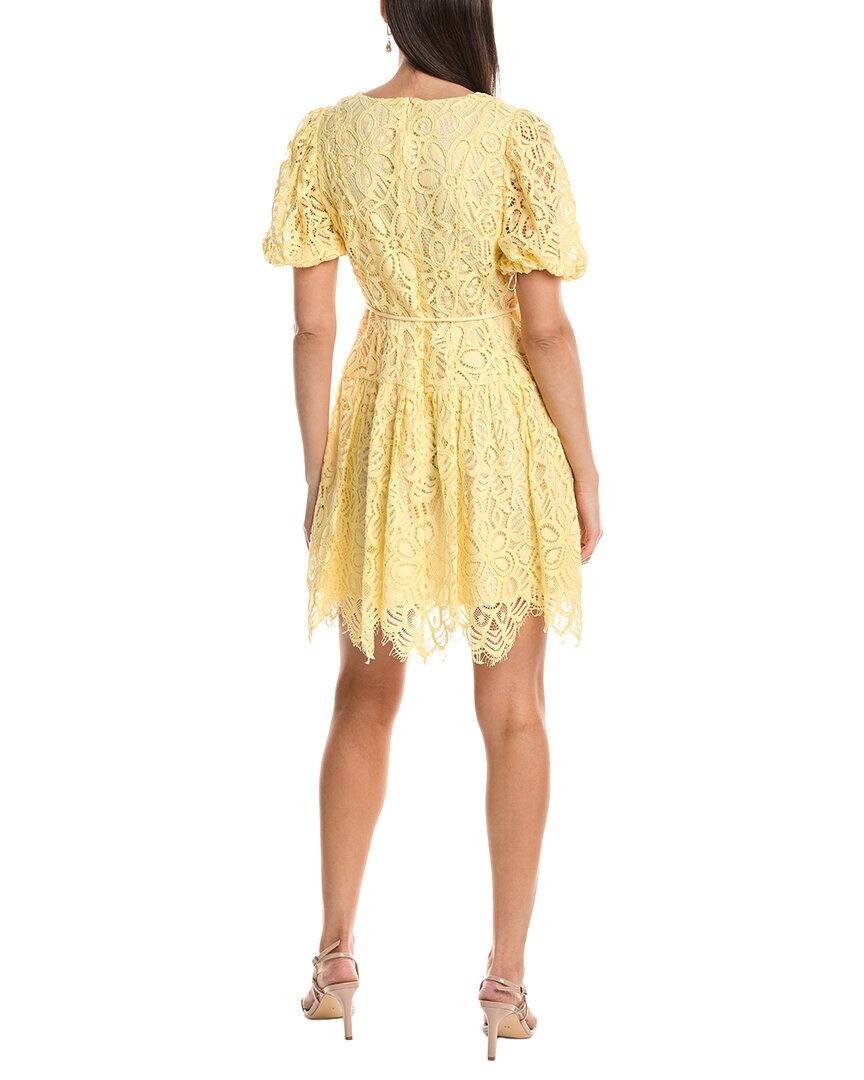 Anne Klein Puff Sleeve Guipure Lace Mini Dress