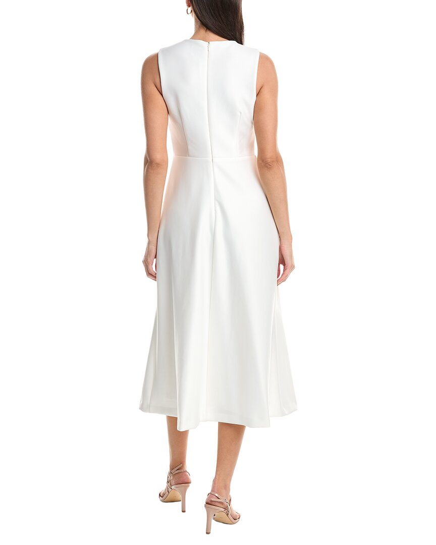 Anne Klein Crewneck A-Line Printed Scuba Midi Dress