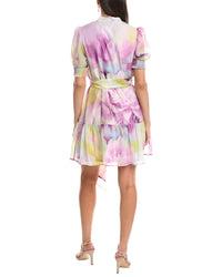 Anne Klein Puff Sleeve Organza Shirtdress