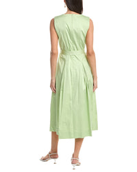 Anne Klein Paneled Bodice Jewel Neck Midi Dress