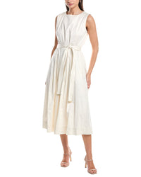 Anne Klein Paneled Bodice Jewel Neck Midi Dress