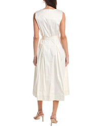 Anne Klein Paneled Bodice Jewel Neck Midi Dress