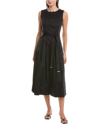 Anne Klein Paneled Bodice Jewel Neck Midi Dress