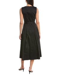 Anne Klein Paneled Bodice Jewel Neck Midi Dress