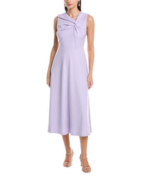 Anne Klein Twist Front A Line Modern Midi Dress