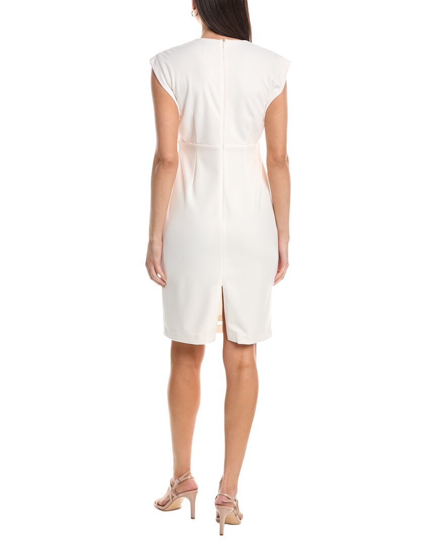 Anne Klein V-Neck Pleated Bodice Sheath Dress