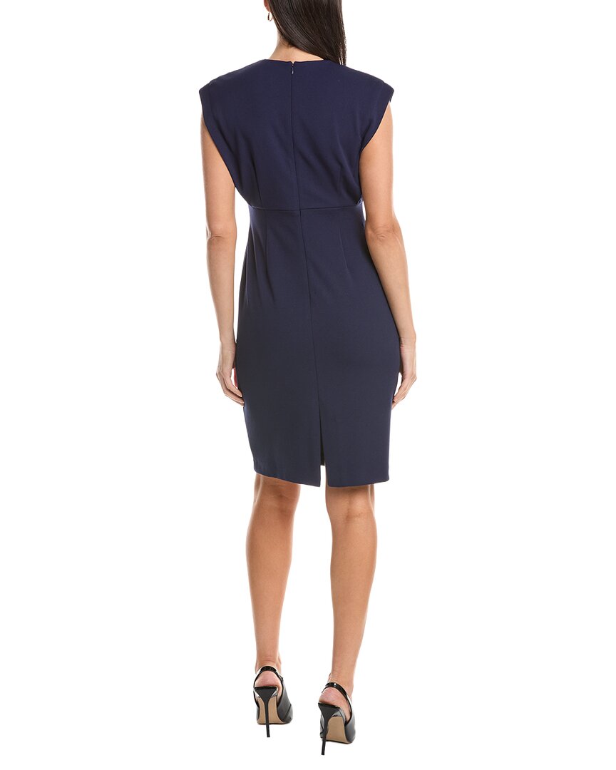 Anne Klein V-Neck Pleated Bodice Sheath Dress