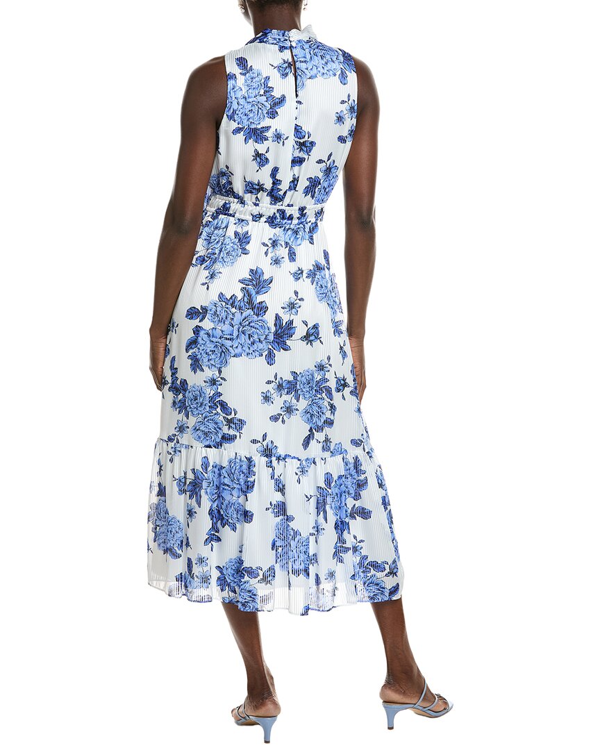 Anne Klein Tied Mock Neck Tiered Midi Dress