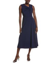 Anne Klein Twist Front A-Line Modern Midi Dress