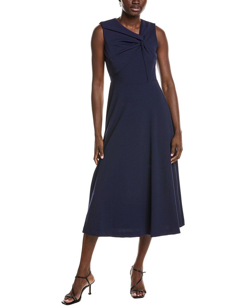 Anne Klein Twist Front A-Line Modern Midi Dress