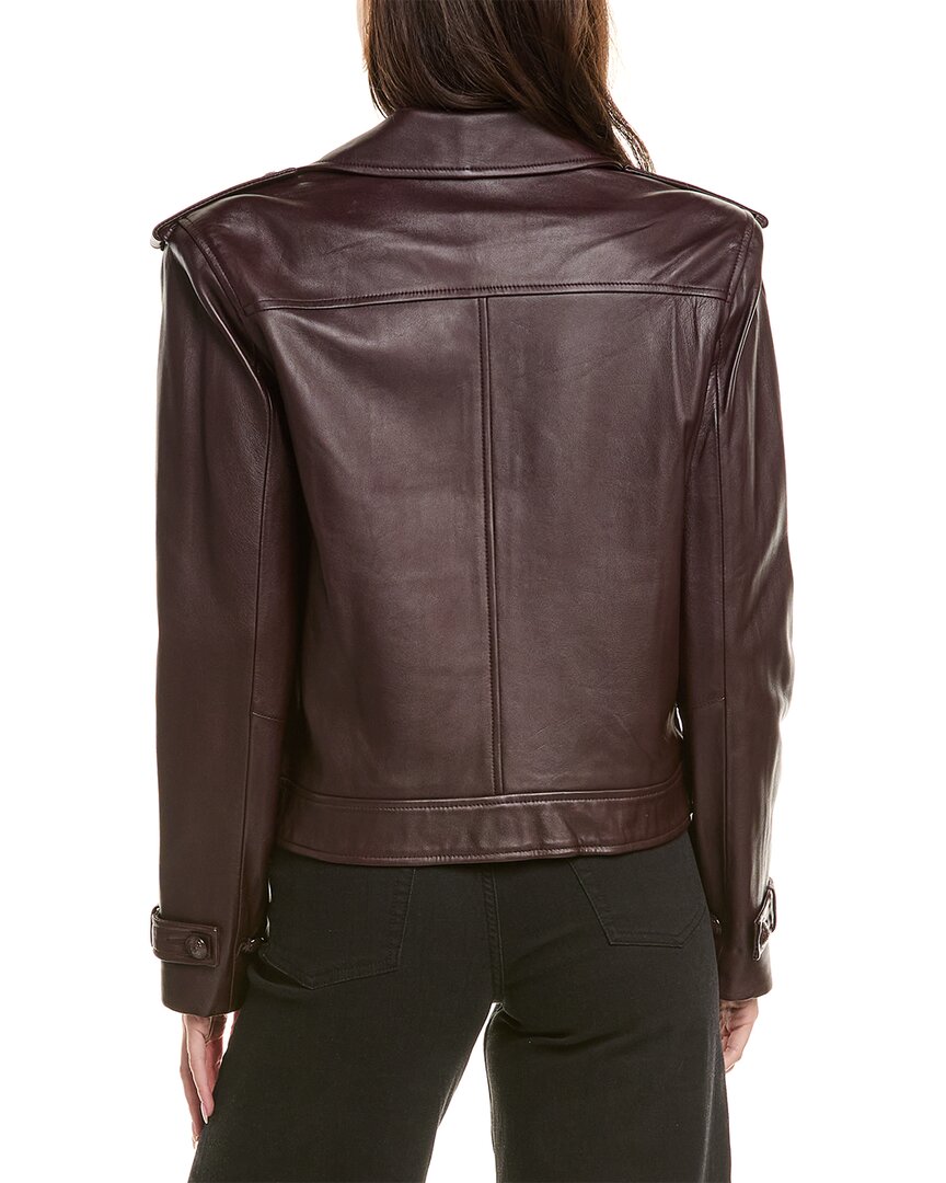 L’Agence Xoey Cropped Leather Trench Coat