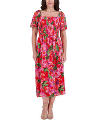 Kensie Printed Chiffon Midi Dress