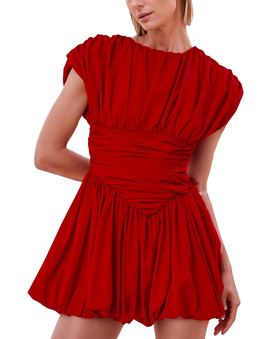 Extro&Vert Pleated Solid Mini Dress