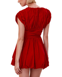 Extro&Vert Pleated Solid Mini Dress