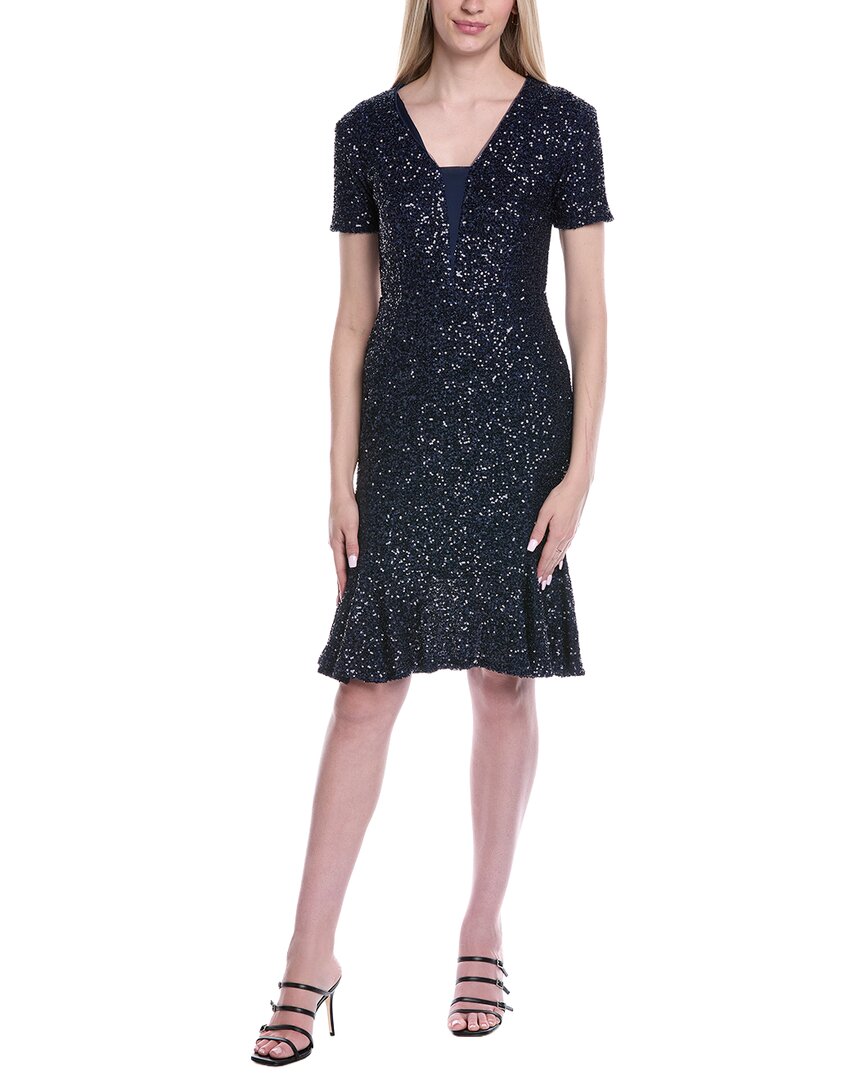 SHANI Focus By Shani Velvet Sequin Mini Dress