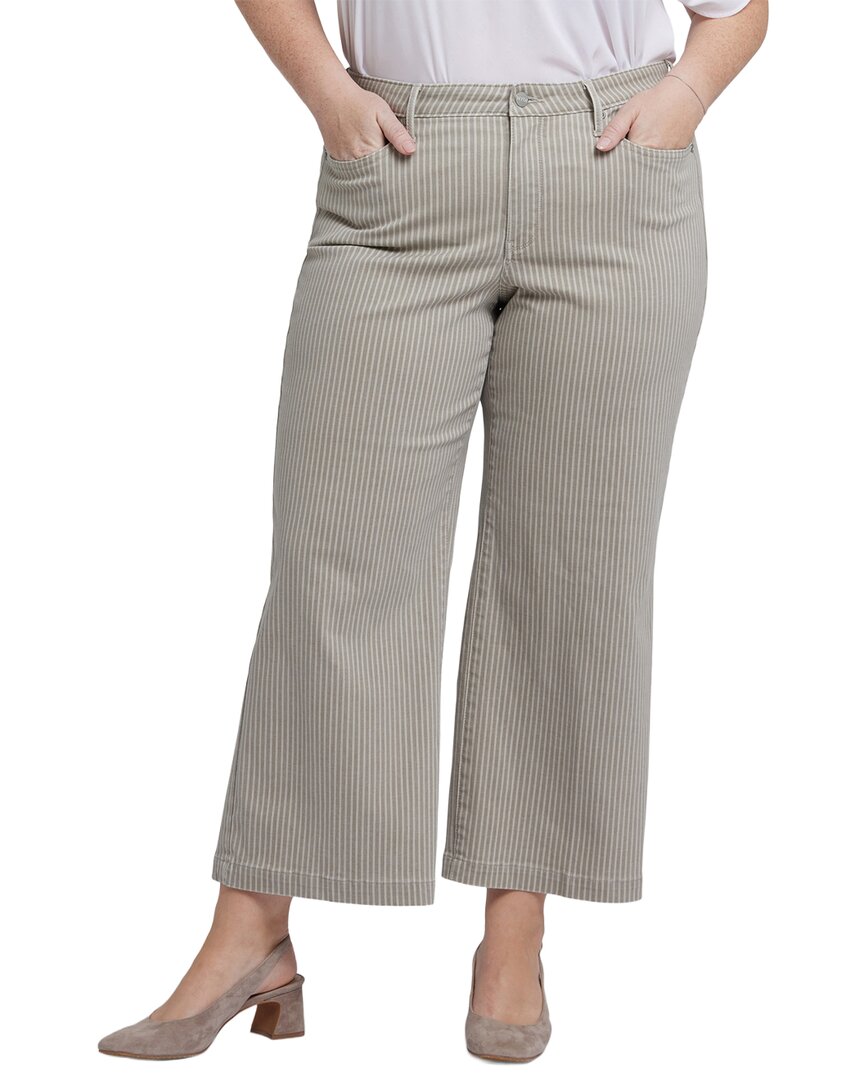 Nydj Plus Teresa Hidden Lodge Stripe Wide Leg Jean